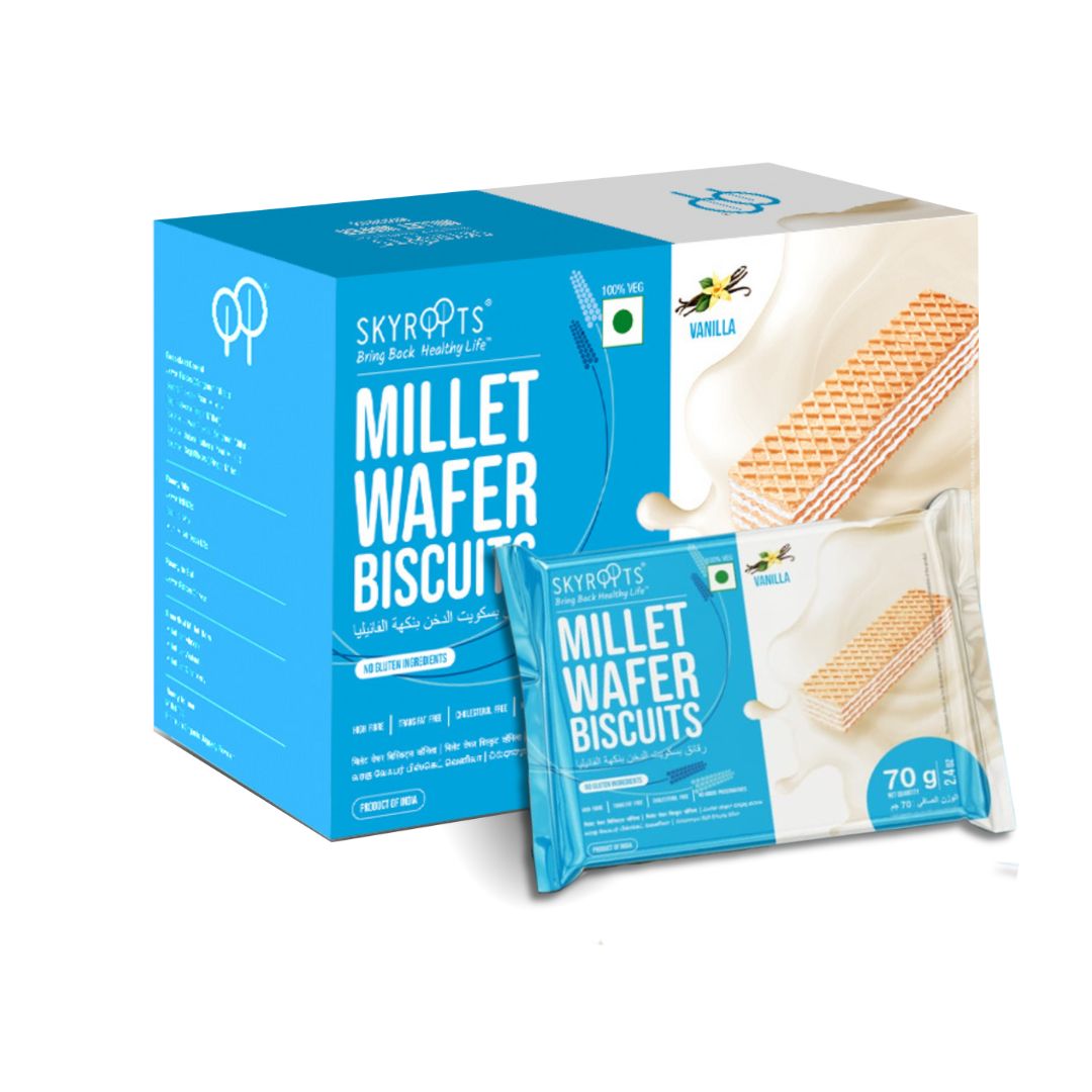 Millet Wafer Biscuits Vanilla (70gm X 6 Packs)