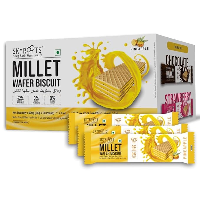 Millet Wafer Biscuit –Pineapple(25gm 20Pieces)