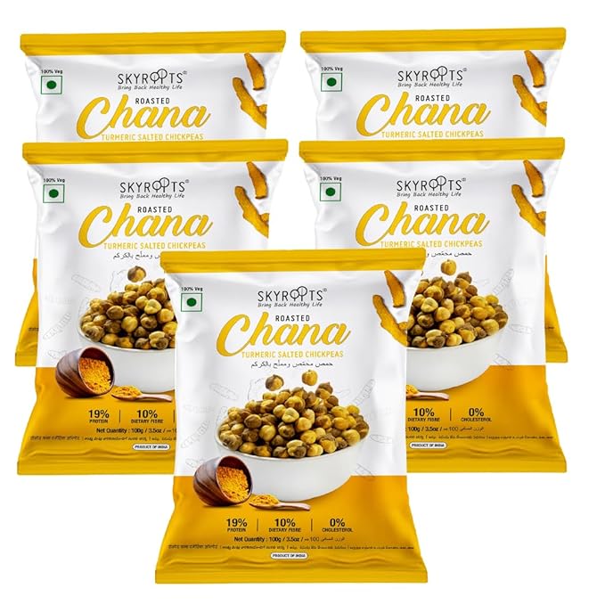 Roasted Chana Turmeric Salted Chickpeas (Pack of 5)