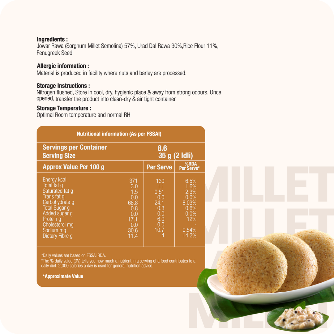Jowar Idli Mix (Sorghum Millet)