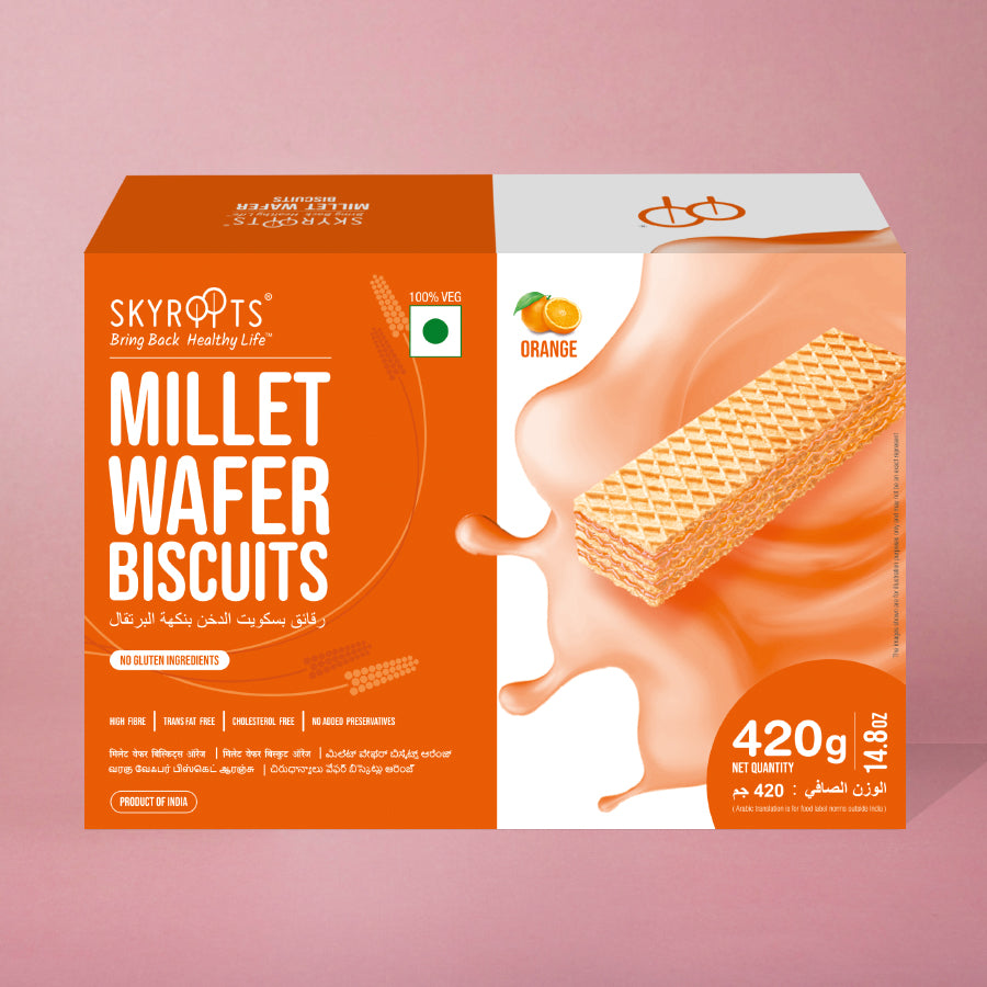 Millet Wafer Biscuits Orange (70gmX 6 Packs)