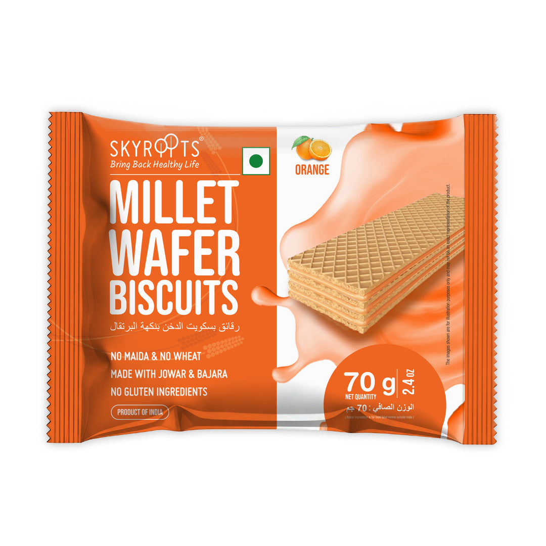 Millet Wafer Biscuits Orange (70gmX 6 Packs)