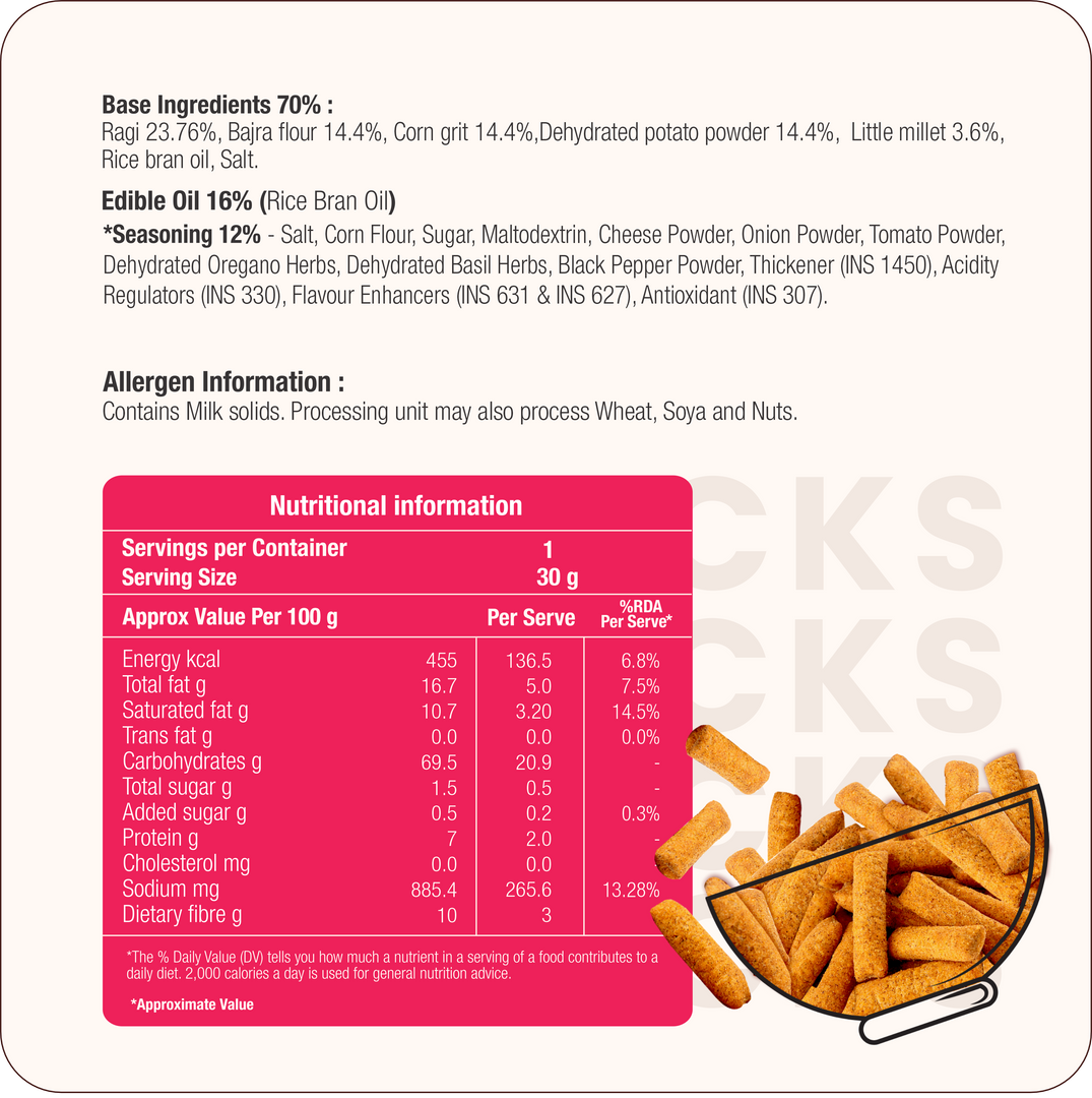 Millet Ragi Sticks Pizza Masala