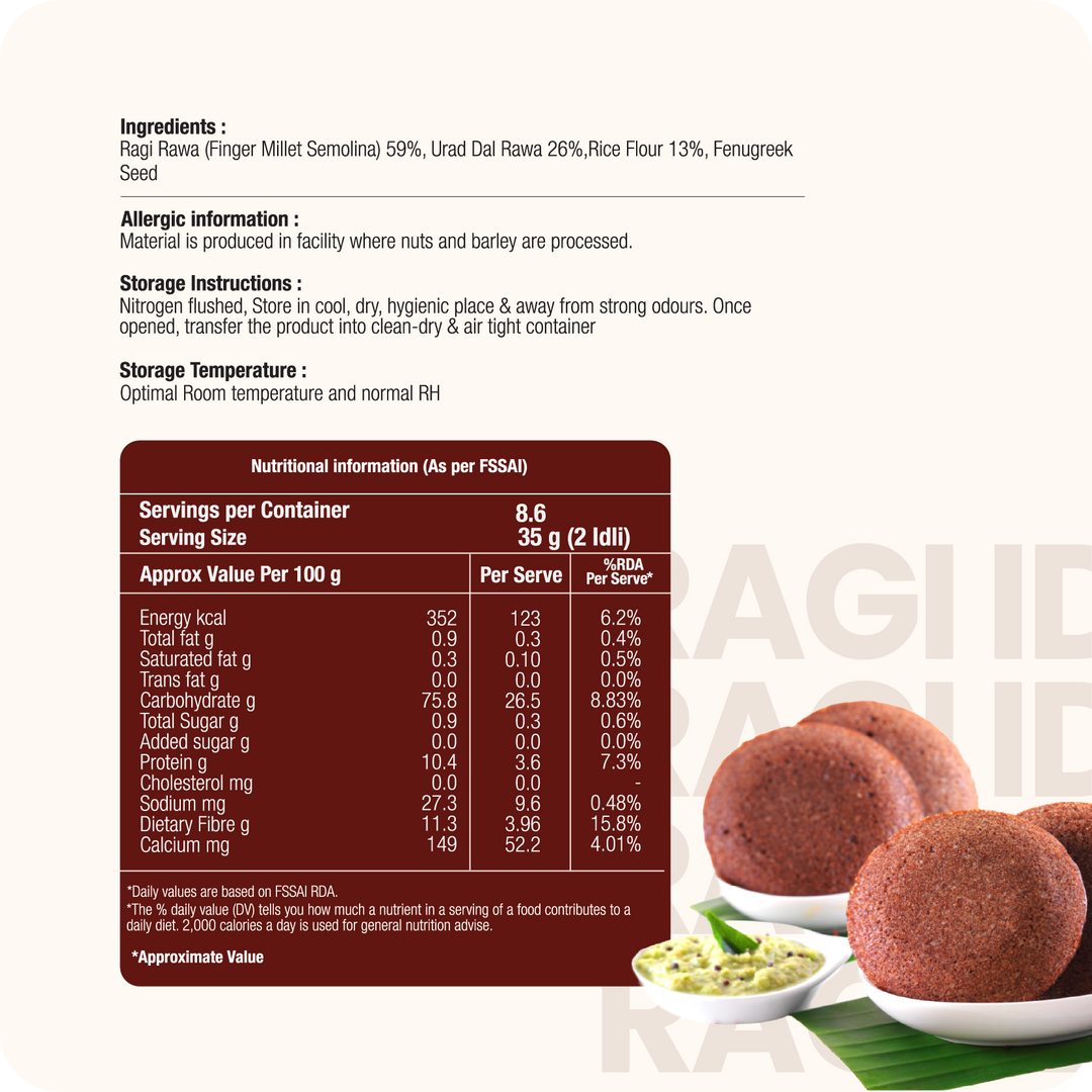 Ragi Idli Mix (Ragi Idli) (300Gm)