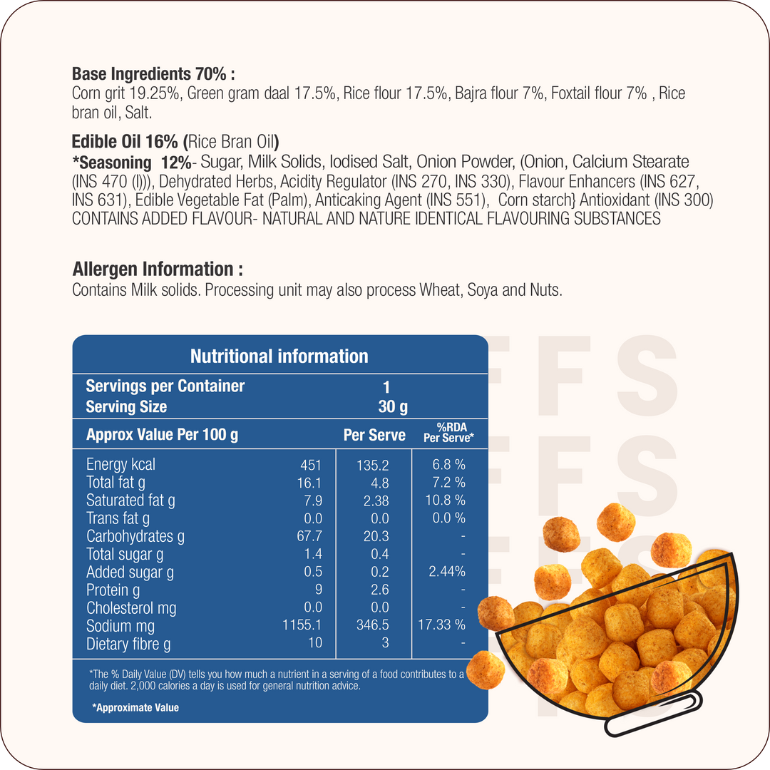 Millet Protein Puffs Sour Cream & Onion
