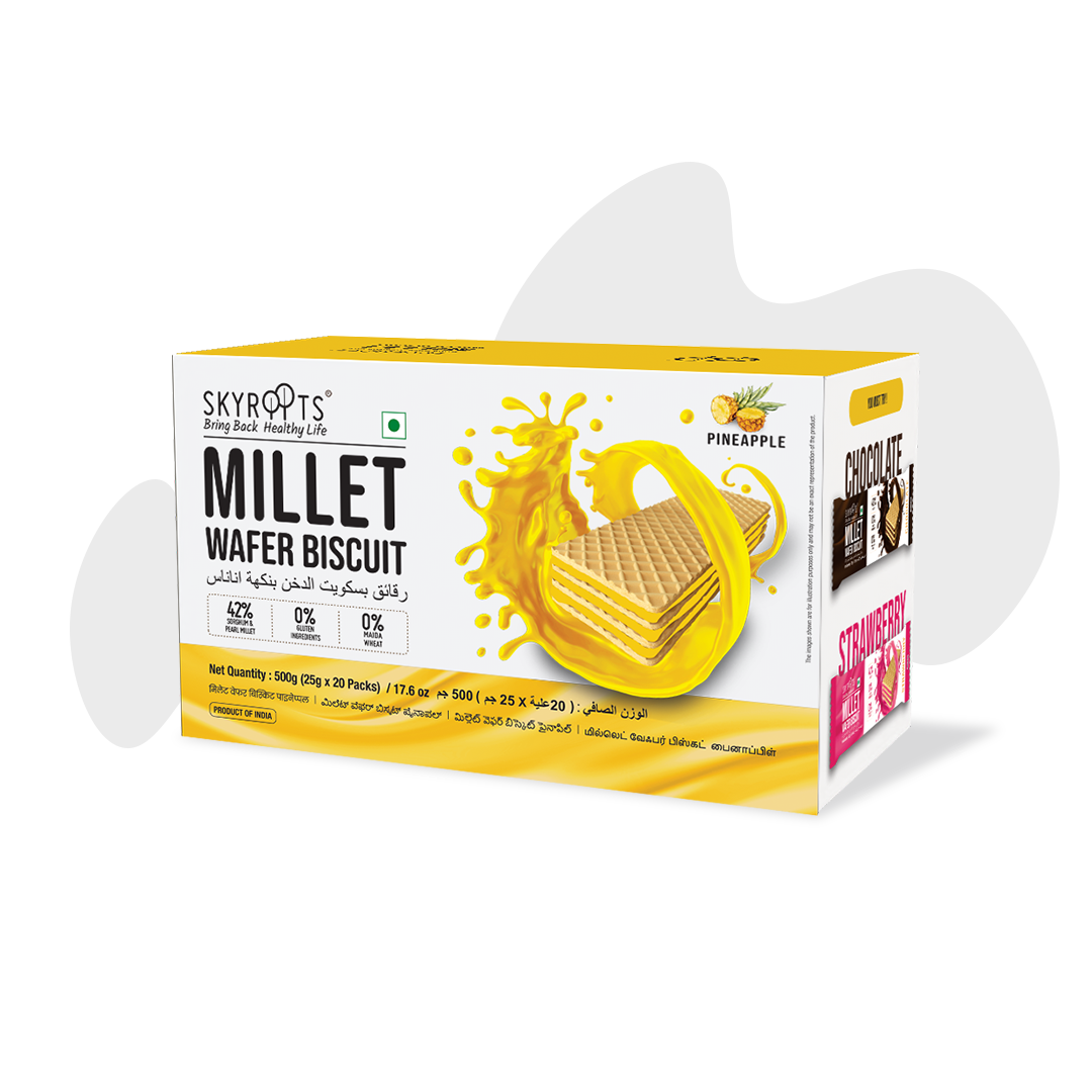 Millet Wafer Biscuit –Pineapple(25gm 20Pieces)