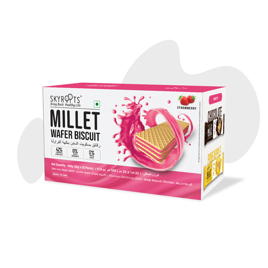 Millet Wafer Biscuit–Strawberry(25gm 20Pieces)