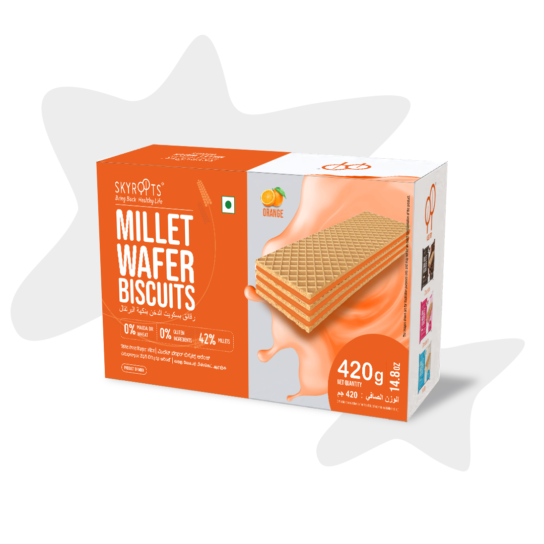 Millet Wafer Biscuits Orange (70gmX 6 Packs)