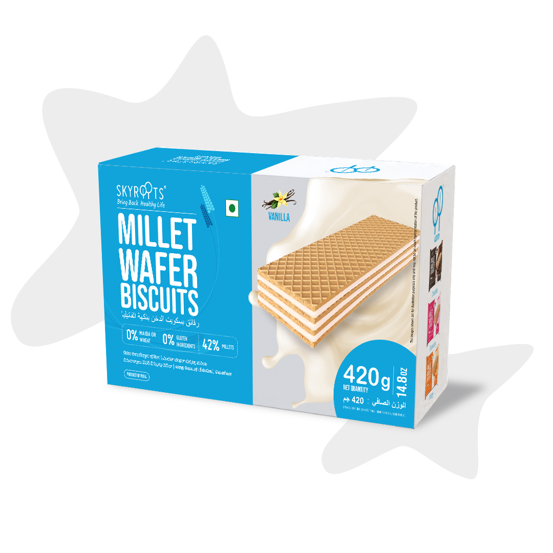 Millet Wafer Biscuits Vanilla (70gm X 6 Packs)