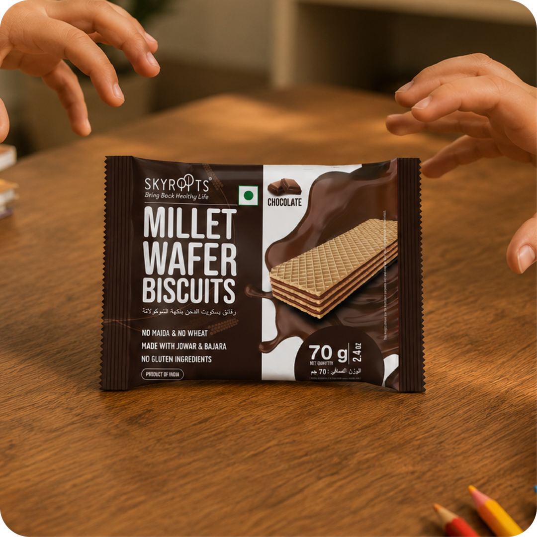 Millet Wafer Biscuits Chocolate (70gm X 6 Packs)