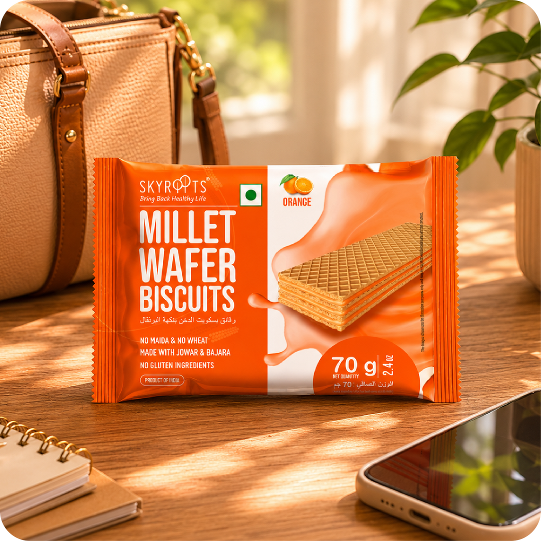 Millet Wafer Biscuits Orange (70gmX 6 Packs)
