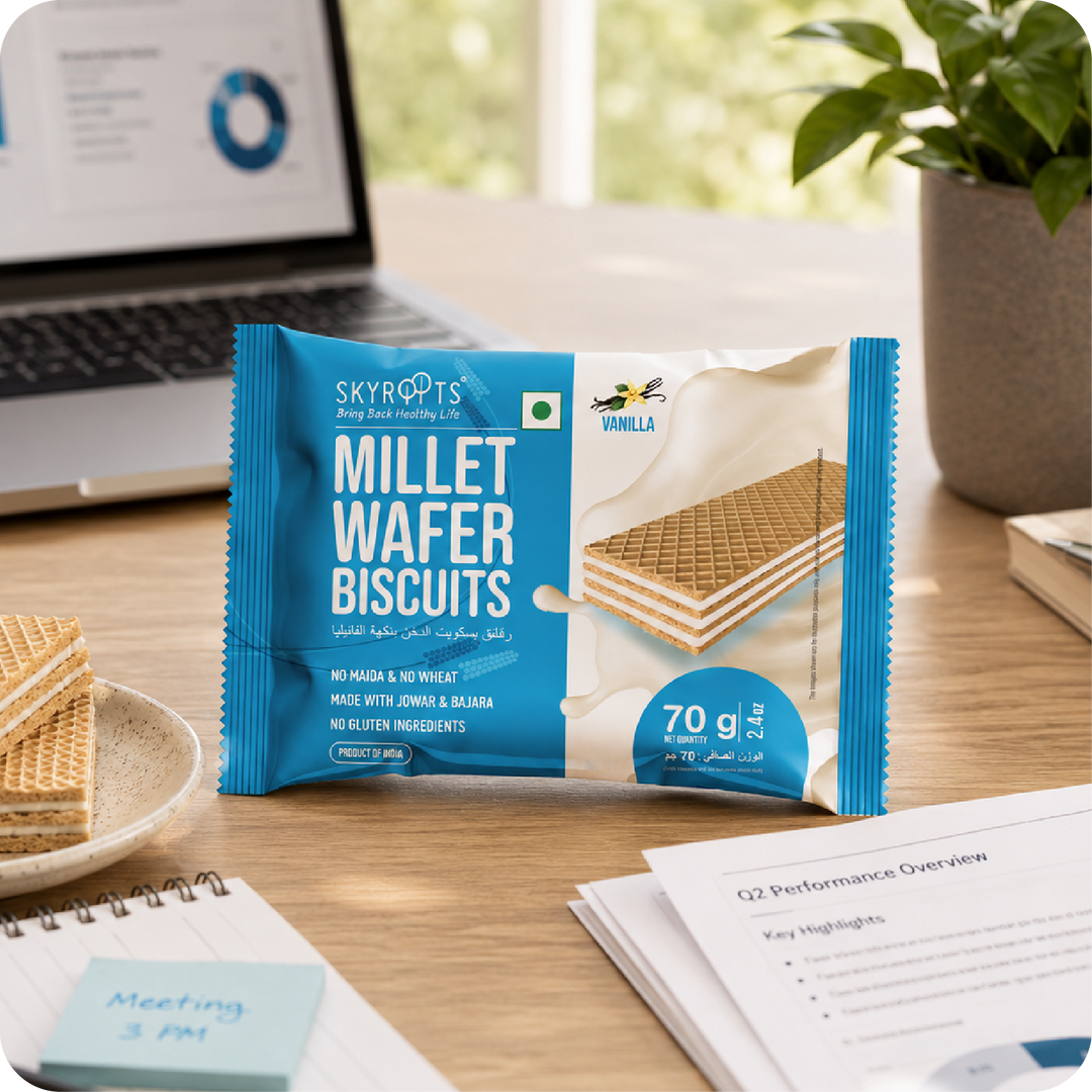 Millet Wafer Biscuits Vanilla (70gm X 6 Packs)
