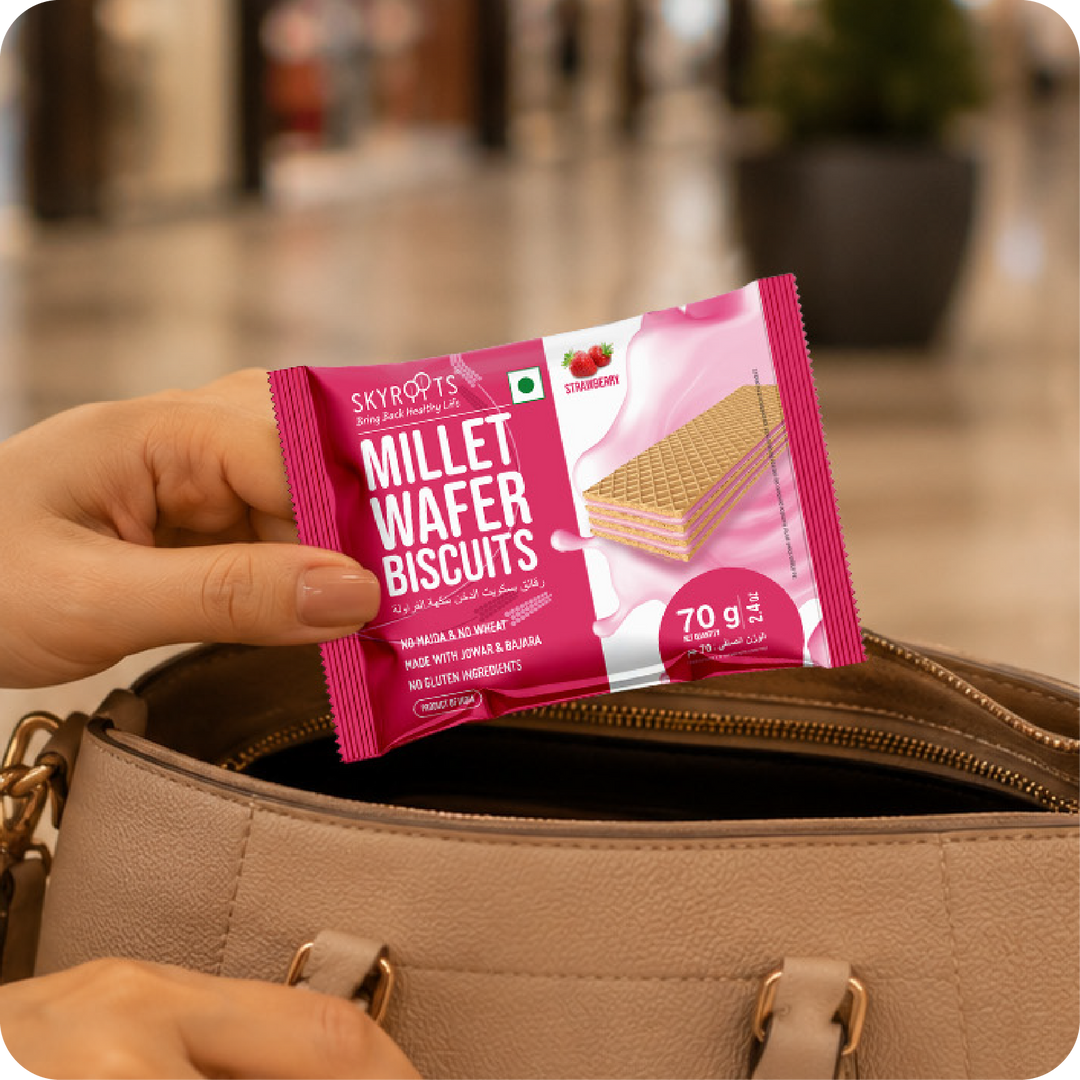 Millet Wafer Biscuits Strawberry (70gmX 6 Packs)