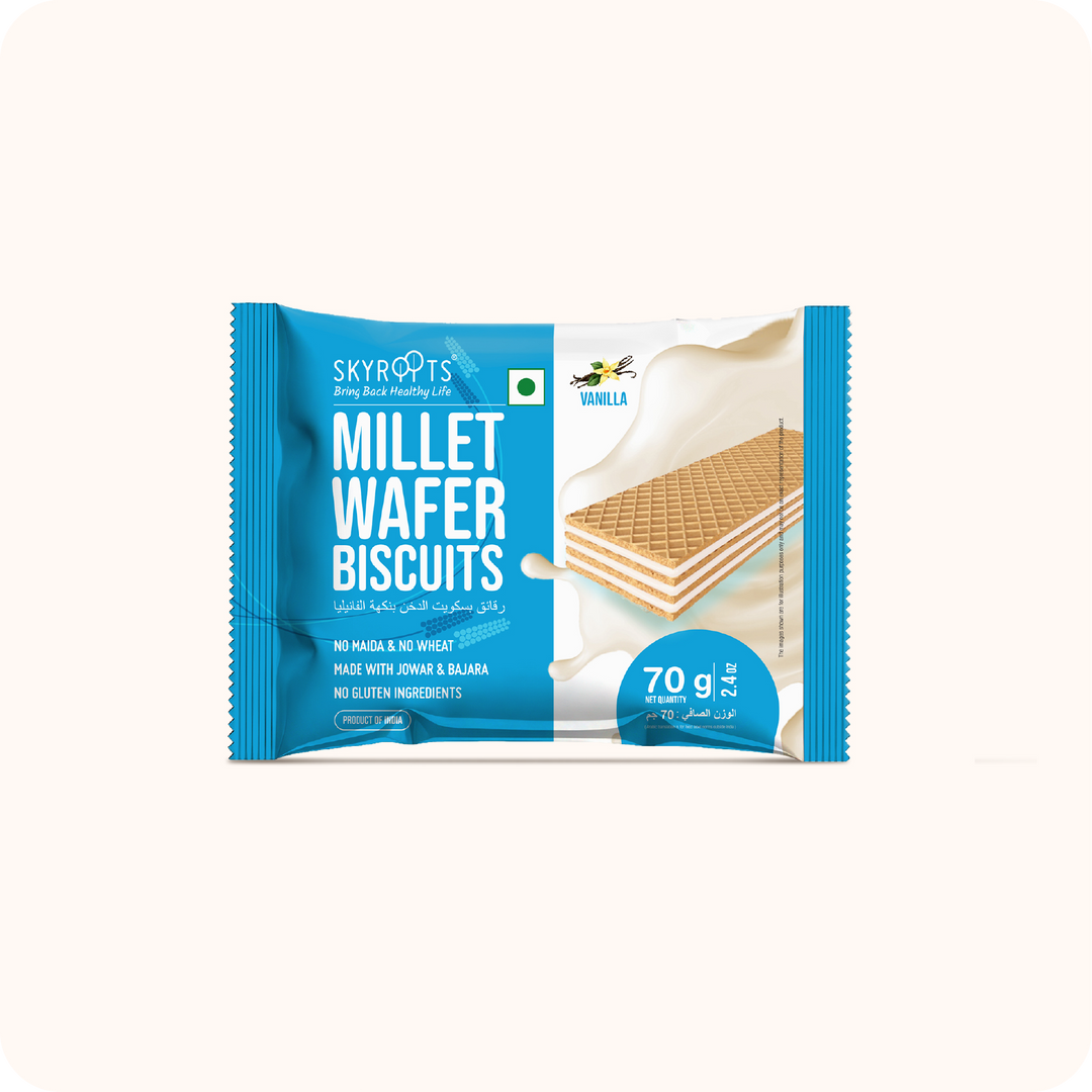 Millet Wafer Biscuits Vanilla (70gm X 6 Packs)