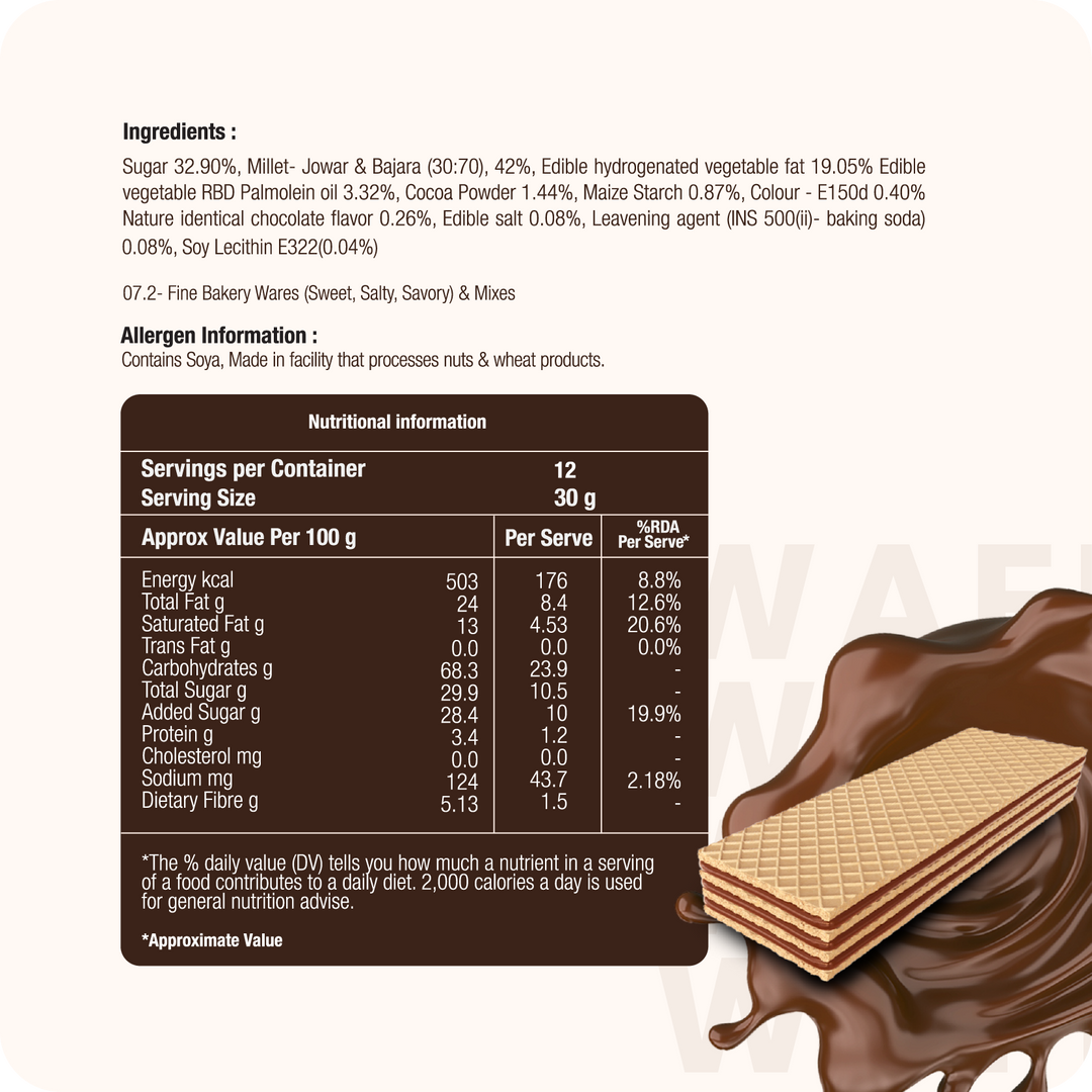 Millet Wafer Biscuits Chocolate