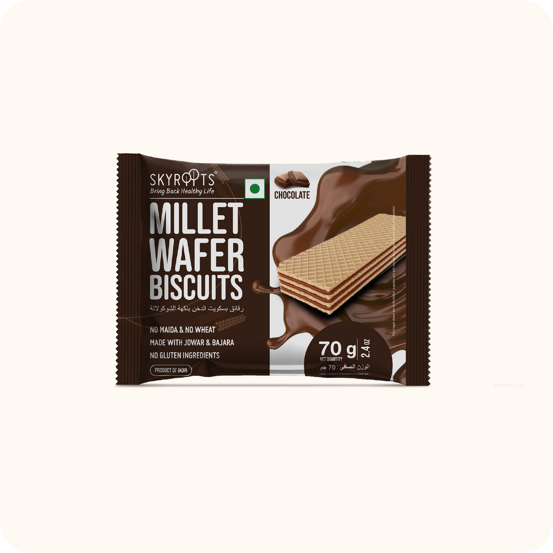 Millet Wafer Biscuits Chocolate (70gm X 6 Packs)