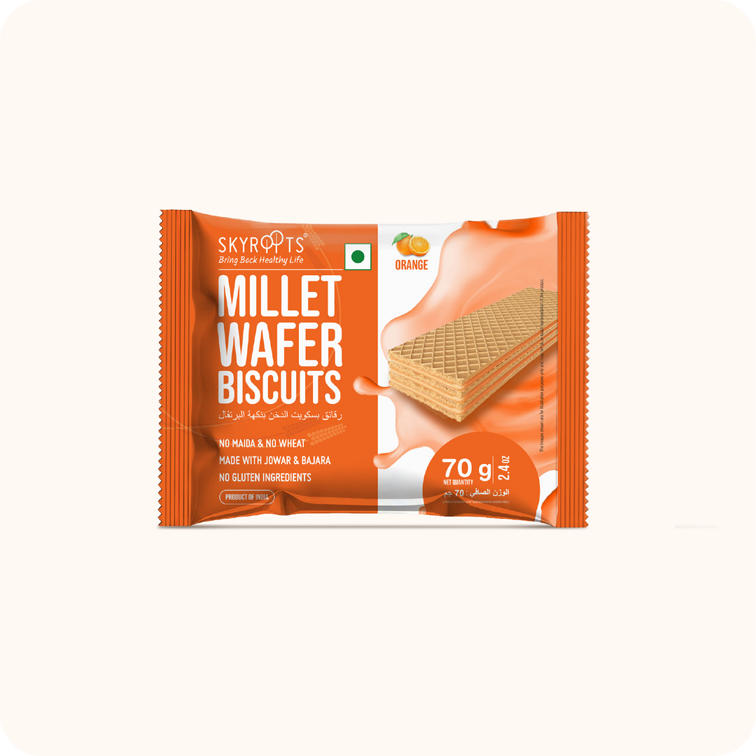 Millet Wafer Biscuits Orange (70gmX 6 Packs)