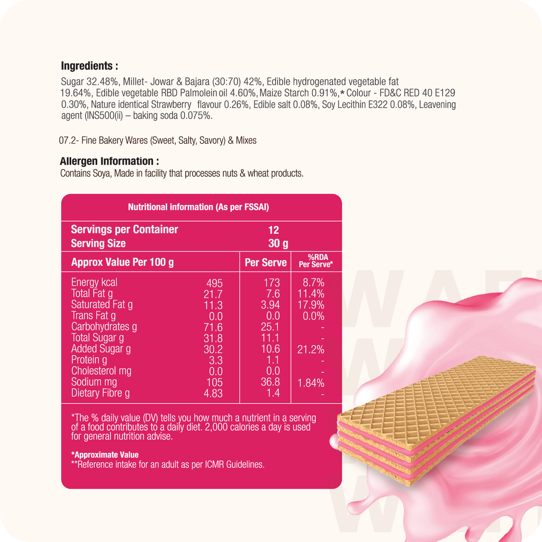 Millet Wafer Biscuits Strawberry