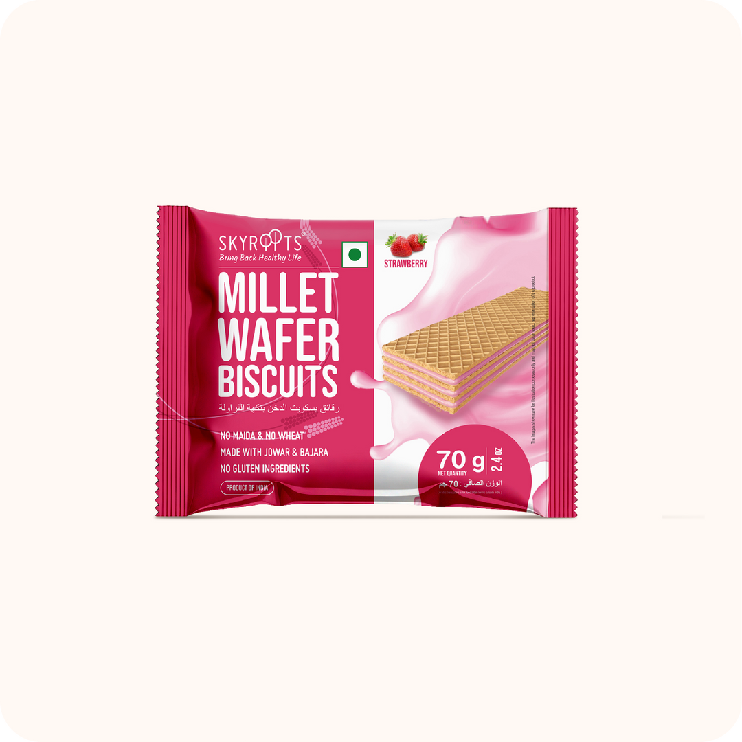 Millet Wafer Biscuits Strawberry (70gmX 6 Packs)