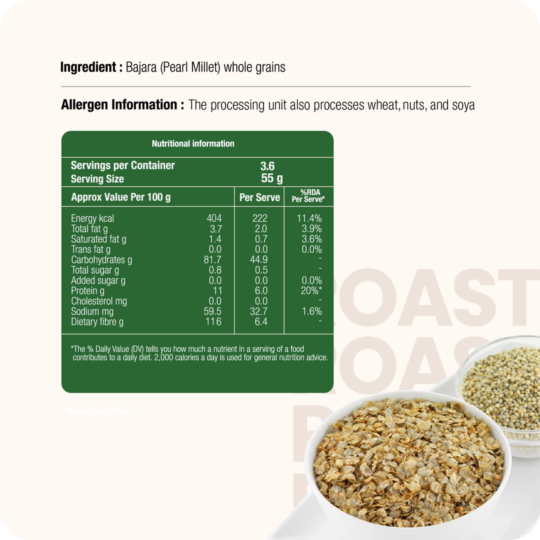 Roasted Bajara Flakes (Pearl Millet Flakes)