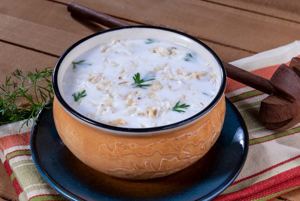 Jowar (sorghum) flakes with milk or buttermilk